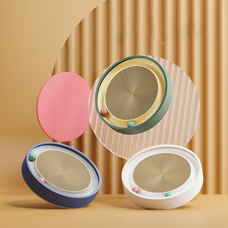 【MV427】Interactive Round Cat Scratching Board with Ball