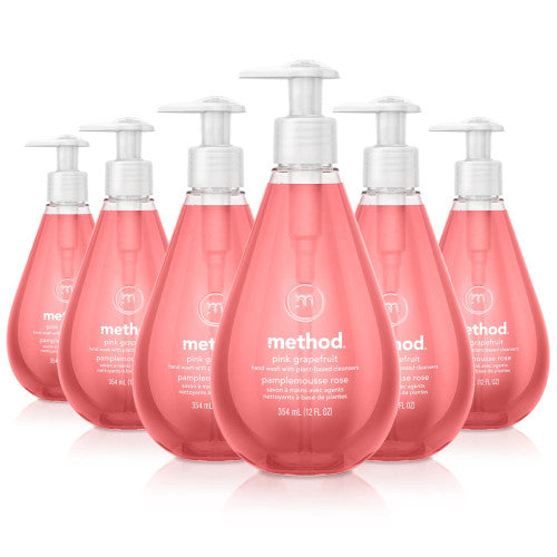 PY01 Method Gel Hand Wash, Pink Grapefruit, 12 oz Pump Bottle, 6/Carton (00039CT)