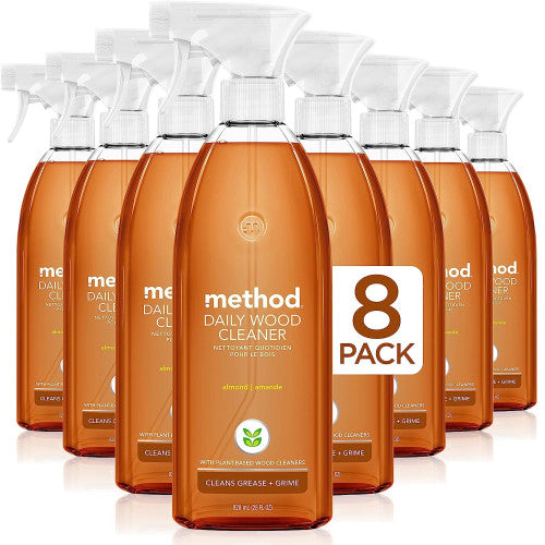 PY01 Method Daily Wood Cleaner, 28 oz Spray Bottle, 8/Carton (01182CT)