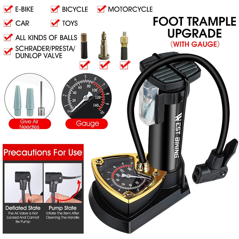 【MA369】Portable High Pressure Foot Air Pump Tire Inflator