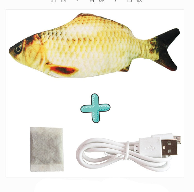 【MV343】Cat USB Charger Toy Fish Interactive Electric floppy Fish Cat toy