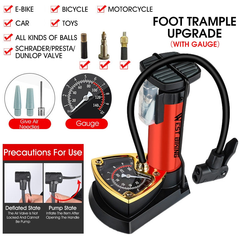【MA369】Portable High Pressure Foot Air Pump Tire Inflator