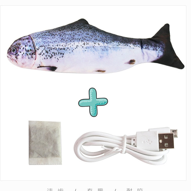【MV343】Cat USB Charger Toy Fish Interactive Electric floppy Fish Cat toy