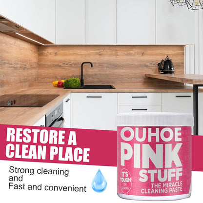 TJ21-1/3pcs100g Multi-functional Cleaning Cream Household Mild Stove Cleaner Kitchen Detergent Universal Pink Active Solid Cleaner