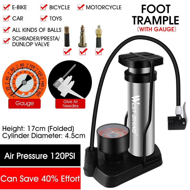 【MA369】Portable High Pressure Foot Air Pump Tire Inflator