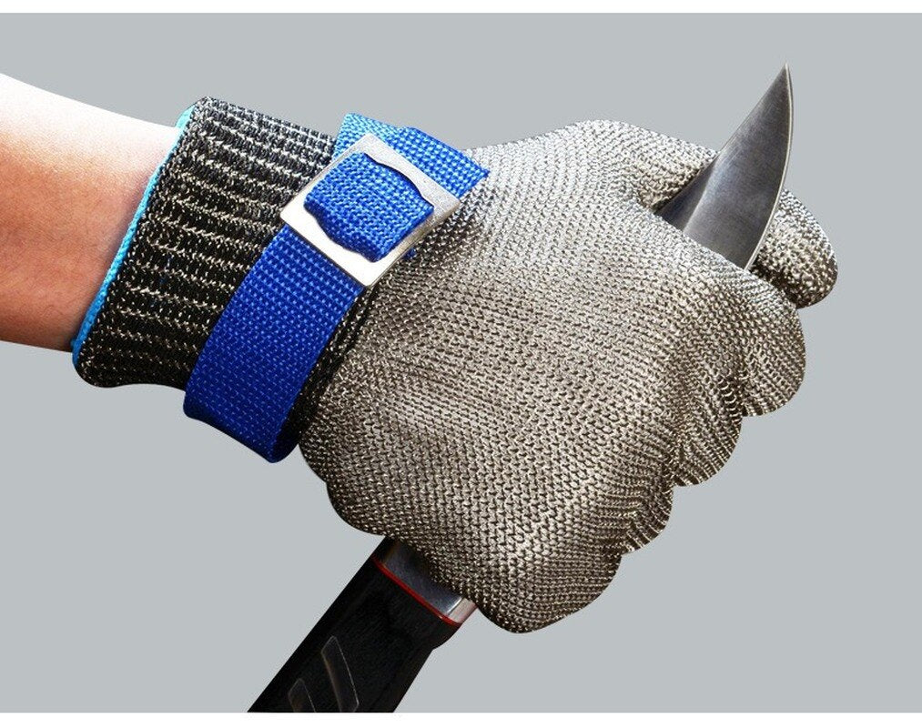 New 1PC Stainless Steel Grade 5 Steel Wire PE Steel Ring Iron Gloves Wearing Left Right Mountain Outdoor Acessories