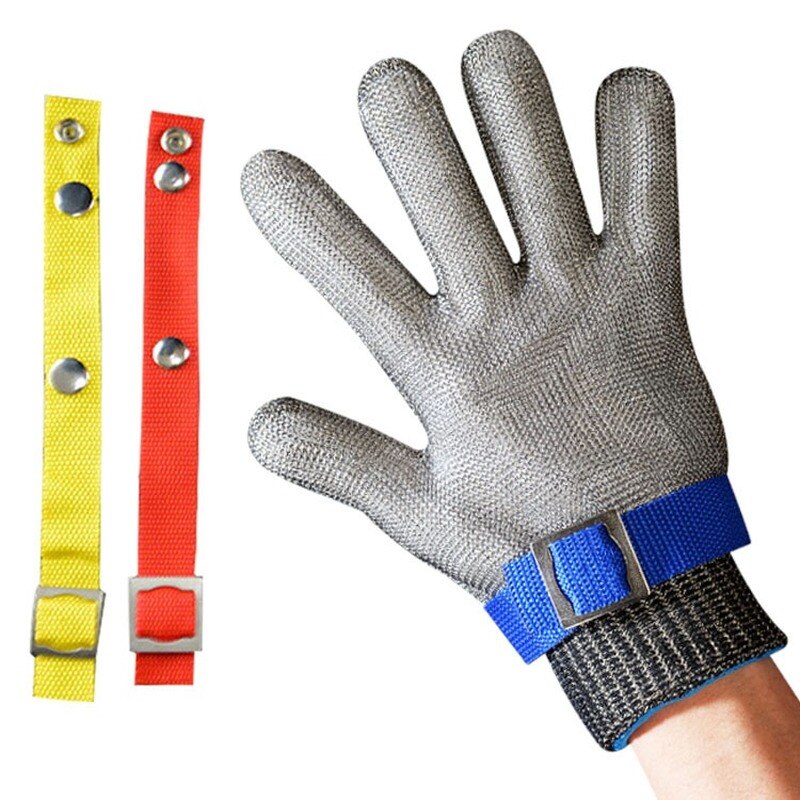 New 1PC Stainless Steel Grade 5 Steel Wire PE Steel Ring Iron Gloves Wearing Left Right Mountain Outdoor Acessories