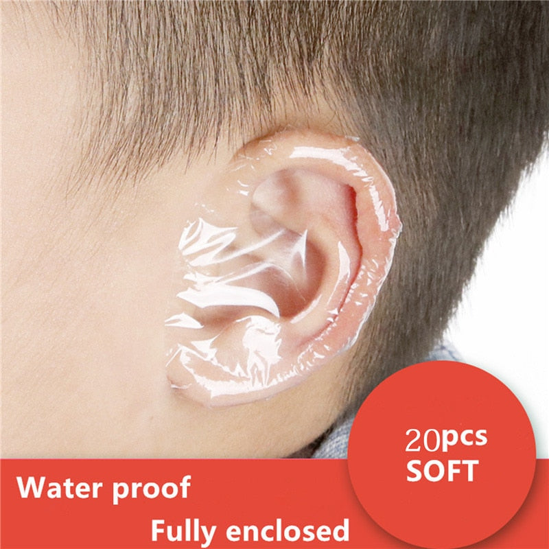 20pcs Plastic Waterproof Ear Protector Swimming shower Cover Caps Hairdressing Dye Shield Protection