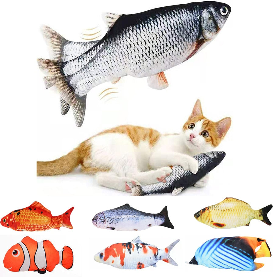 【MV343】Cat USB Charger Toy Fish Interactive Electric floppy Fish Cat toy