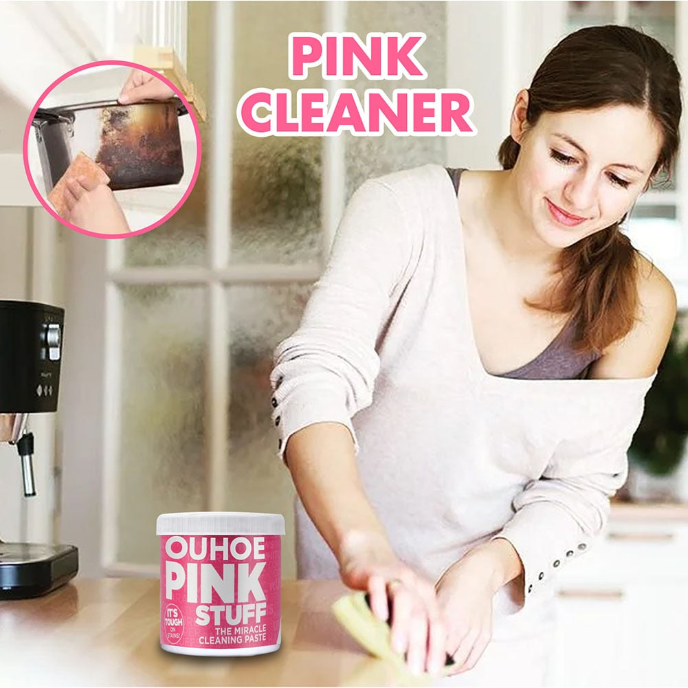 TJ21-1/3pcs100g Multi-functional Cleaning Cream Household Mild Stove Cleaner Kitchen Detergent Universal Pink Active Solid Cleaner