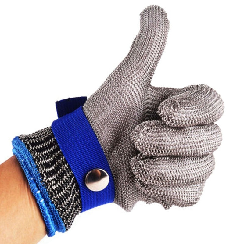 New 1PC Stainless Steel Grade 5 Steel Wire PE Steel Ring Iron Gloves Wearing Left Right Mountain Outdoor Acessories