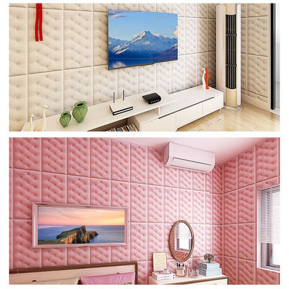 【MA341】3pcs 3D Wall Stickers Self-adhesive Foam Thicken Wallpaper