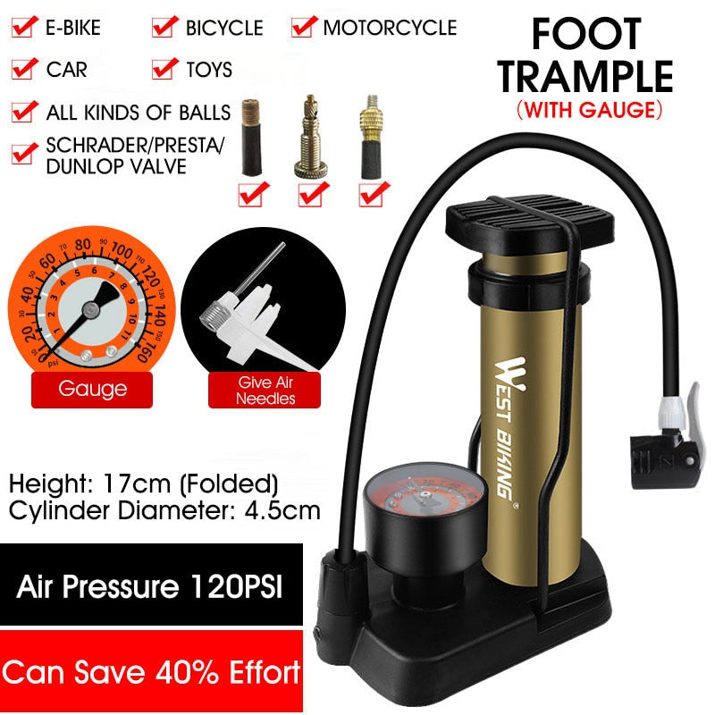 【MA369】Portable High Pressure Foot Air Pump Tire Inflator