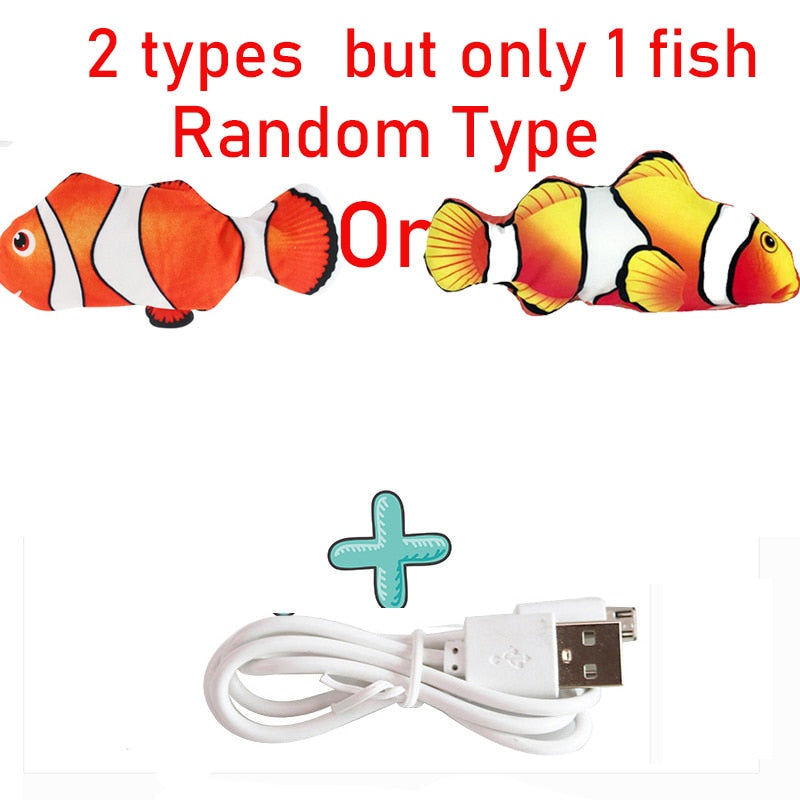 【MV343】Cat USB Charger Toy Fish Interactive Electric floppy Fish Cat toy