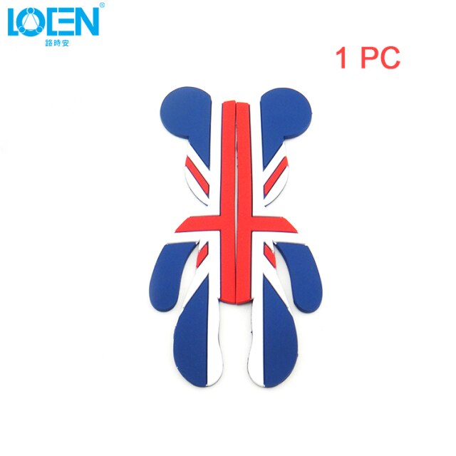 LOEN 3D Creative Cartoon Car Door Protector Rubber Door Side Stickers Protector Car Anti-Collision Bumper Decals Black Red Blue