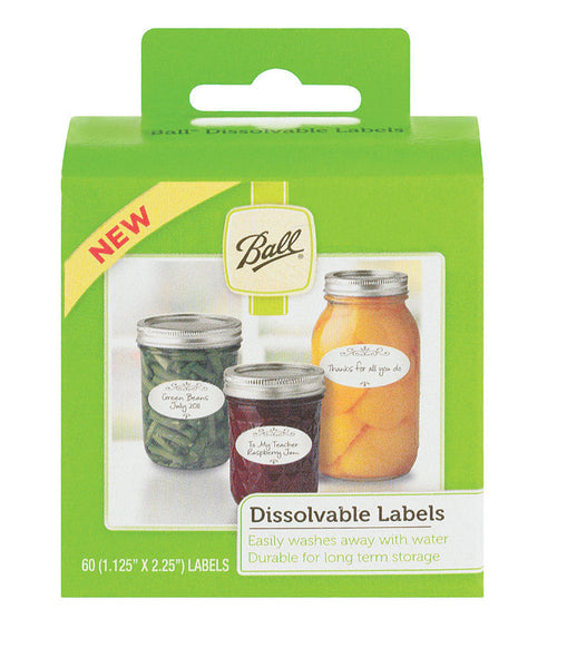 PY01 Storage Bottles And Jars Ball Dissolvable Canning Labels 60 pk