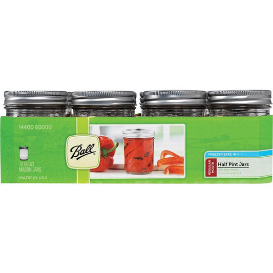 PY01 Storage Bottles And Jars Ball Regular Mouth Mason Jar 8 oz 12 pk