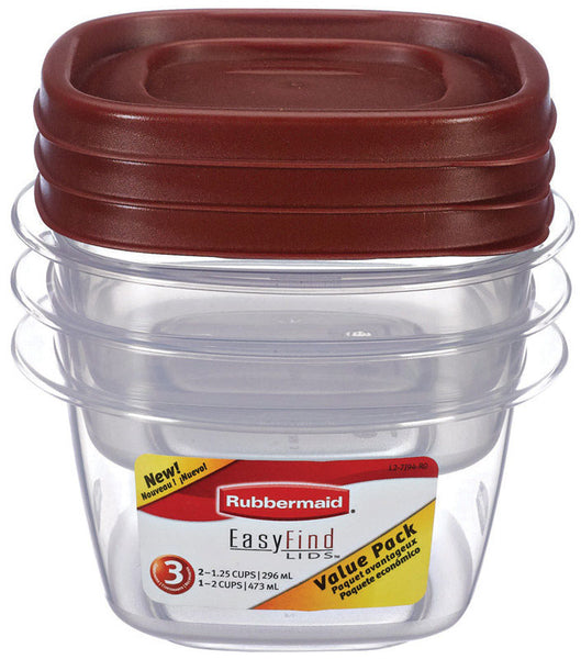 PY01 Storage Boxes Rubbermaid White Food Storage Container Set 3 pk