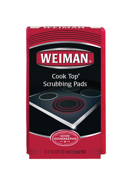 PY01 Weiman No Scent Cooktop Scrubbing Pads 3 ct Sponge (Pack of 6)